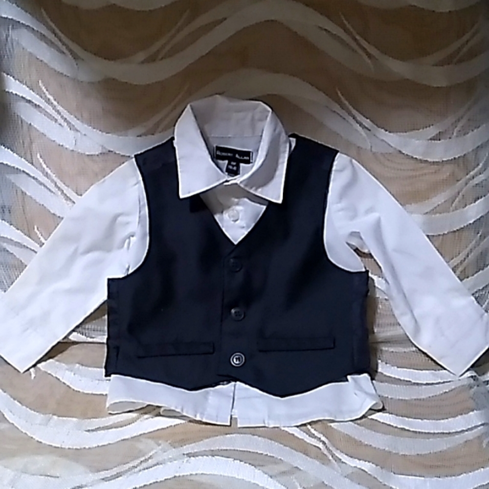 6 Months(16 pounds) Robert Allan Vest with White Dress Shirt (6 months)